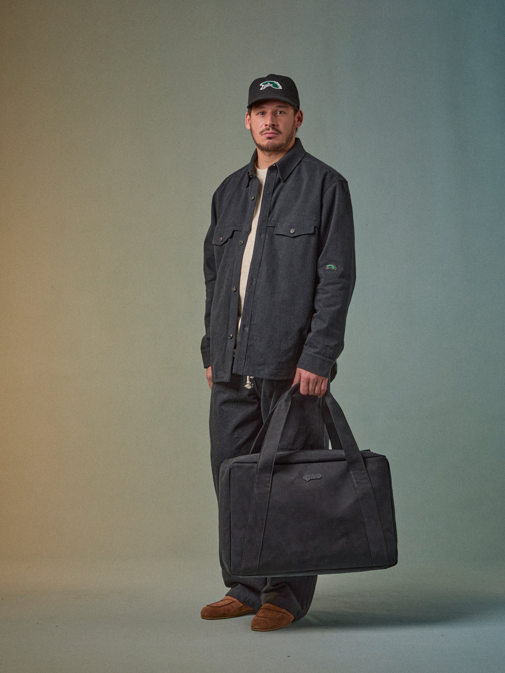 Touring Overshirt Japanese Herringbone Vintage Black