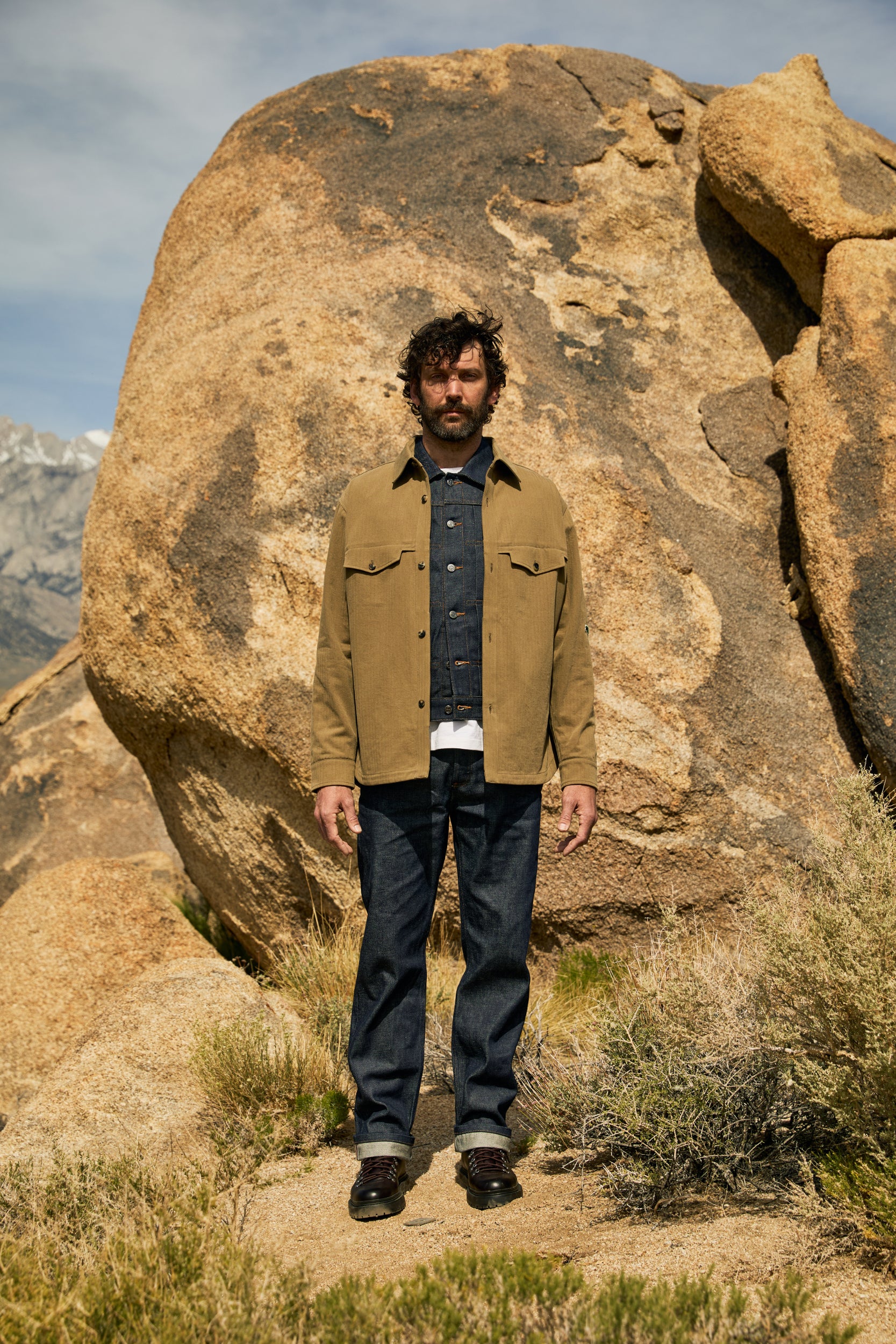 Touring Overshirt Japanese Herringbone Taupe | Syera